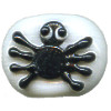 15x18mm White & Black Lampwork Glass SPIDER TABULAR Beads