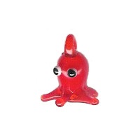 12x16mm Lampwork Glass Red OCTOPUS Charm Bead