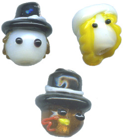 12x15mm Lampwork Glass PILGRIM FAMILY Bead Set