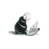 16x22mm Lampwork Glass SNAIL Charm Bead ~ Black