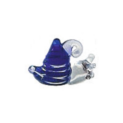 16x22mm Lampwork Glass SNAIL Charm Bead ~ Cobalt
