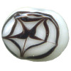 15x18mm White & Black Lampwork Glass *Spider Web* TABULAR Beads
