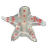 26x26mm Lampwork Glass Transparent Clear & Red STARFISH Bead