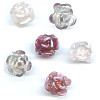 10x14mm Sculpted Lampwork TEA ROSE Beads ~ Passion Mix