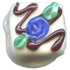 15x15mm *Blue Rose Frosting* Lampwork White Chocolate Bead ~ Karen Halls
