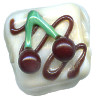 15x15mm *Cherries* Lampwork White Chocolate Bead ~ Karen Halls