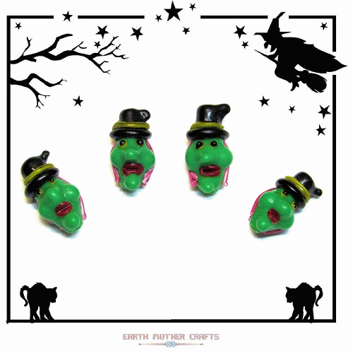 12x24mm Lampwork Glass Halloween WITCH Bead