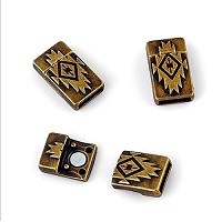 22x13mm Embossed Southwestern Zapotic Glue-In MAGNETIC CLASP, Antiqued Bronze