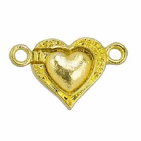 20x13mm Gold Plated HEART MAGNETIC CLASP Gold