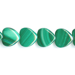 12mm Malachite PUFFY HEART Beads