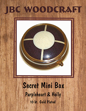 Segmented Purpleheart & Holly, 10 kt. Gold-Plated Secret Mini Box ~ JBC Woodcraft®