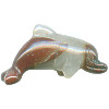 10x25mm 3-D Natural Agate DOLPHIN Animal Fetish Bead