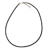 18" x 3mm Flocked CORD NECKLACE, Black, with Lobster Claw Clasp