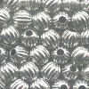 5mm Heavy Nickel-Plated Hollow Brass FLUTED ROUND Beads