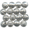 8mm Heavy Nickel-Plated Hollow Brass FLUTED ROUND Beads