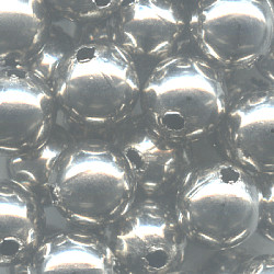 10mm Heavy Nickel-Plated Hollow Brass SMOOTH ROUND Beads