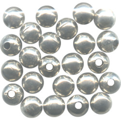 7mm Heavy Nickel-Plated Hollow Brass SMOOTH ROUND Beads