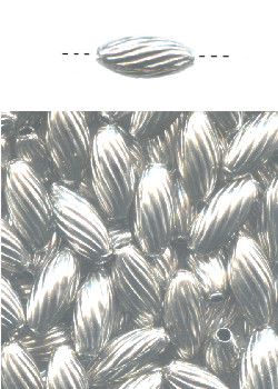 3x7mm Nickel-Plated Brass Spiral RICE Beads