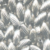 3x7mm Nickel-Plated Brass Spiral RICE Beads