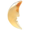 15x34mm Natural Agate Crescent MOON Face Pendant/Focal Bead