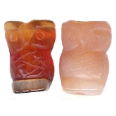 12x16mm Natural Agate 3-D OWL Animal Fetish Bead