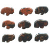 8x12mm Obsidian Mahogany Mini BUFFALO Animal Fetish Bead