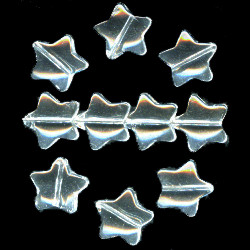 12mm Transparent Crystal Pressed Glass STAR Beads