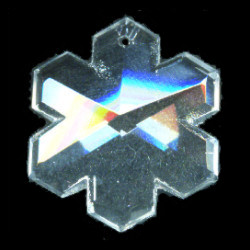 30mm Transparent Crystal Pressed Glass Faceted SNOWFLAKE Focal/Pendant Bead