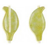 14x29mm Olive New Jade Serpentine Carved LILY FLOWER/LEAF Beads