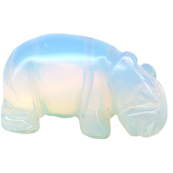 14x22mm Opalite HIPPO Animal Fetish Bead