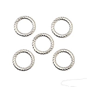 6mm Twisted Round Silver-Plated (16 gauge) "O" RINGS (no opening)