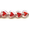 8mm Transparent Crystal & Red Pressed Glass HEART Beads