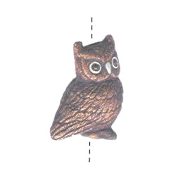 20x25mm Hand Painted Peruvian Ceramic OWL Bead