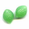 10x15mm Translucent Green Frost Pressed Glass LIME Charm Beads