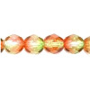 6mm Two-Tone Ruby & Green Pressed Glass FACETED ROUND (Fire Polished) Beads
