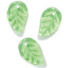 9x14mm Transparent Green Pressed Glass LEAF Beads