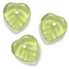 9x9mm Transparent Light Olive Green Pressed Glass LEAF Beads