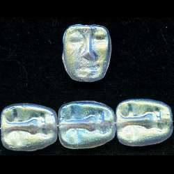 11x13mm Transparent Frosted Crystal A/B Vitrail Pressed Glass MASK Beads