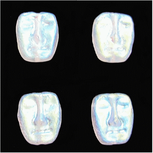 11x13mm Transparent Frosted Crystal A/B Vitrail Pressed Glass MASK Beads