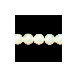 6mm Luster White A/B Pressed Glass Smooth ROUND Pearl Beads