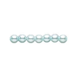 5mm Light Blue Luster Pressed Glass SMOOTH ROUND Pearl Beads