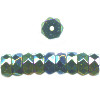 6mm Opaque BlacK A/B Czech Pressed Glass FACETED DISC (RIVET) Beads