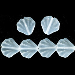 13x15mm Transparent Frosted Crystal Czech Pressed Glass Clam/Scallop SHELL Beads