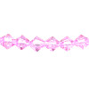 6x6mm Transparent Pink Pressed Glass FACETED BICONE Beads