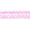 3x6mm Transparent Rose Pink Pressed Glass FACETED DISC Beads