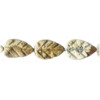 7x11mm Picture Jasper Carved LEAF Beads