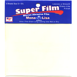 Mona Lisa 5" x 5-3/4" Micron Abrasive SUPER FILM Wet/Dry Sheets