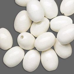 14x18mm White OVAL Porcelain Beads