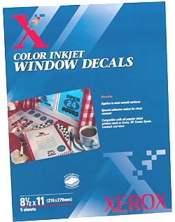 Xerox® (5874305) 8.5" x 11" Inkjet Repositional Clear WINDOW DECAL Paper