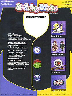Shrinky Dinks® Bright White SHRINKABLE PLASTIC Sheets